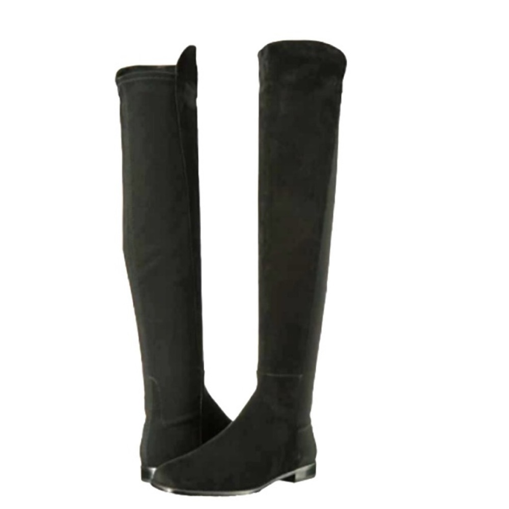 $995 Stuart Weitzman Suede Over the Knee Boots 7.5 Sz 38 Black